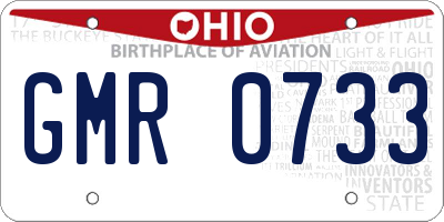 OH license plate GMR0733