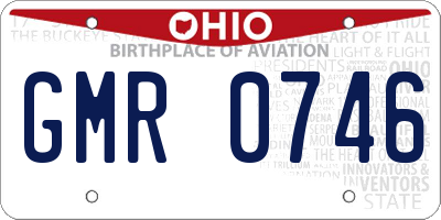 OH license plate GMR0746