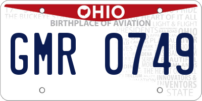 OH license plate GMR0749