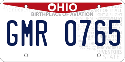 OH license plate GMR0765
