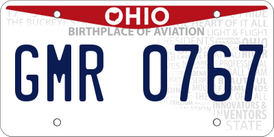 OH license plate GMR0767