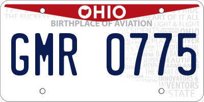 OH license plate GMR0775
