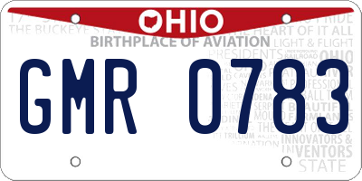 OH license plate GMR0783