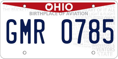 OH license plate GMR0785