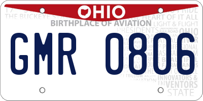 OH license plate GMR0806