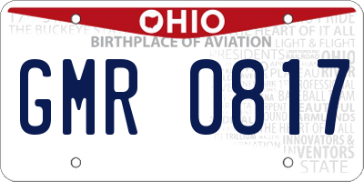 OH license plate GMR0817