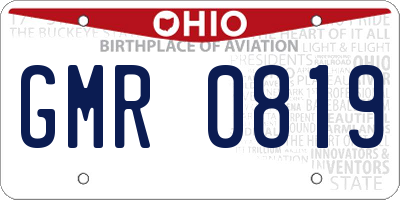 OH license plate GMR0819