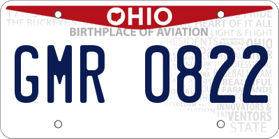 OH license plate GMR0822