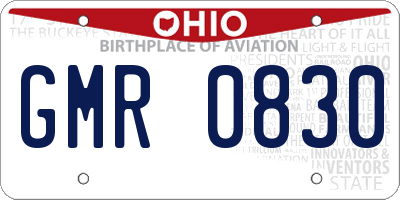 OH license plate GMR0830