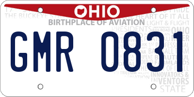 OH license plate GMR0831
