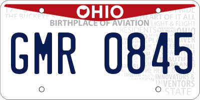 OH license plate GMR0845
