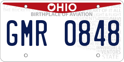 OH license plate GMR0848