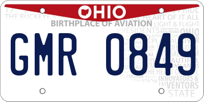 OH license plate GMR0849