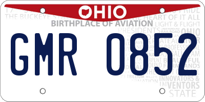 OH license plate GMR0852