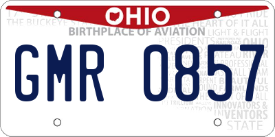 OH license plate GMR0857