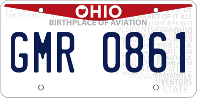 OH license plate GMR0861