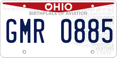 OH license plate GMR0885