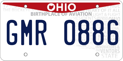 OH license plate GMR0886