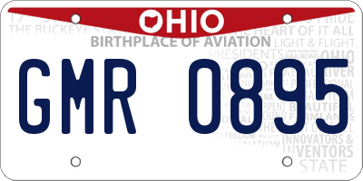 OH license plate GMR0895