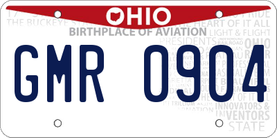 OH license plate GMR0904
