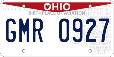 OH license plate GMR0927