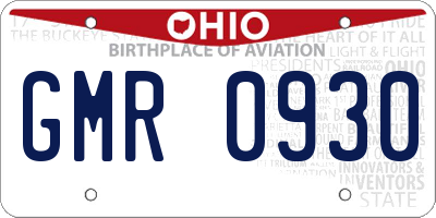 OH license plate GMR0930