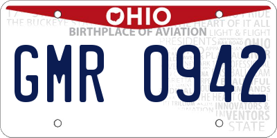 OH license plate GMR0942