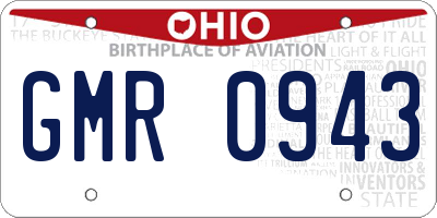 OH license plate GMR0943