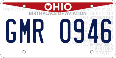 OH license plate GMR0946