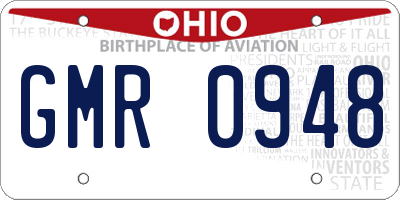 OH license plate GMR0948
