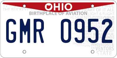 OH license plate GMR0952