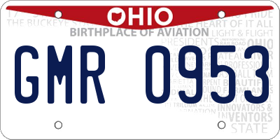 OH license plate GMR0953