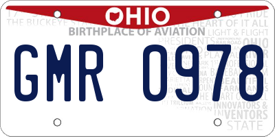 OH license plate GMR0978