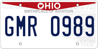 OH license plate GMR0989
