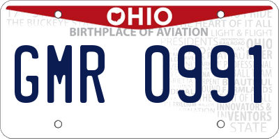 OH license plate GMR0991