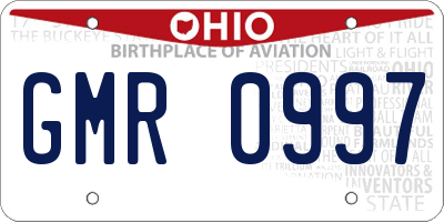 OH license plate GMR0997