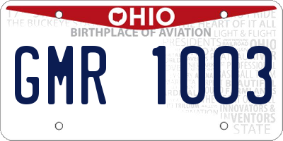 OH license plate GMR1003