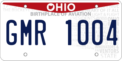 OH license plate GMR1004