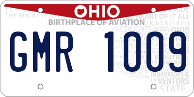 OH license plate GMR1009