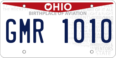 OH license plate GMR1010