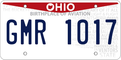 OH license plate GMR1017
