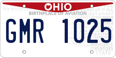 OH license plate GMR1025