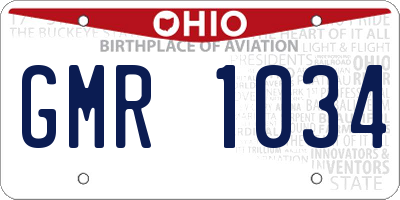OH license plate GMR1034