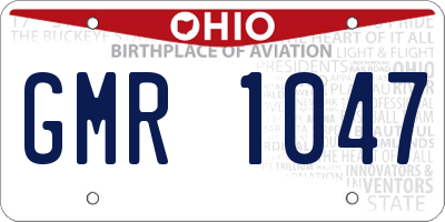 OH license plate GMR1047