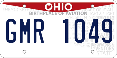 OH license plate GMR1049