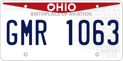OH license plate GMR1063