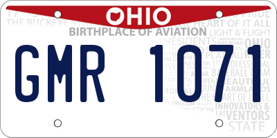 OH license plate GMR1071