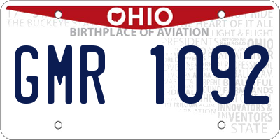 OH license plate GMR1092