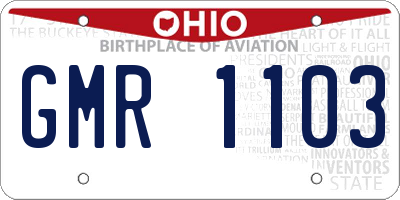 OH license plate GMR1103