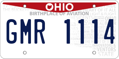 OH license plate GMR1114